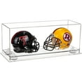 thumbnail image 1 of 2 Mini Football Helmet Display Case (not Full Size) Clear Acrylic Plexiglass with White Risers and Clear Base (A019-WR), 1 of 2