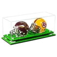 thumbnail image 1 of 2 Mini Football Helmet Display Case (not full size) - Better Display Cases - Clear Acrylic Plexiglass with White Risers and Turf Base (A019-WR), 1 of 7