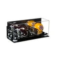 thumbnail image 1 of 2 Mini Football Helmet Display Case (not full size) - - Clear Acrylic Plexiglass with Mirror, Wall Mount and White Risers (A019-WR), 1 of 7