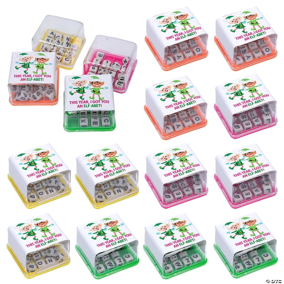 2" Mini Letter Brain Teaser Games with Christmas Sticker for 12- 24 Pieces