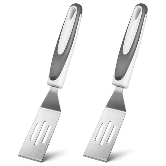 2 Mini Serving Spatula Stainless Steel Cut And Serve Turner Cookie Spatula Mini Slotted Turner For Flipping Egg Cooking Baking Kitchen Utensil Tableware Home Decor