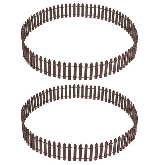 CHICHUMID Outdoor Fairy Garden Kit Mini Fence Wooden Coffee 2Pcs