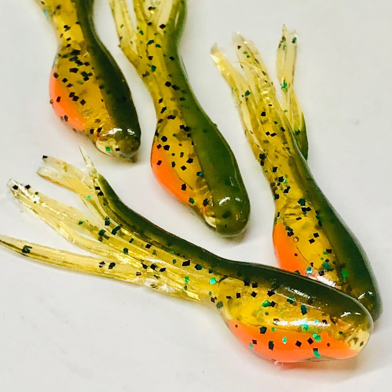 8 pk Yellow / Red Sparkle Crappie Fishing Tube Jigs Bluegill Perch Trout  Walleye