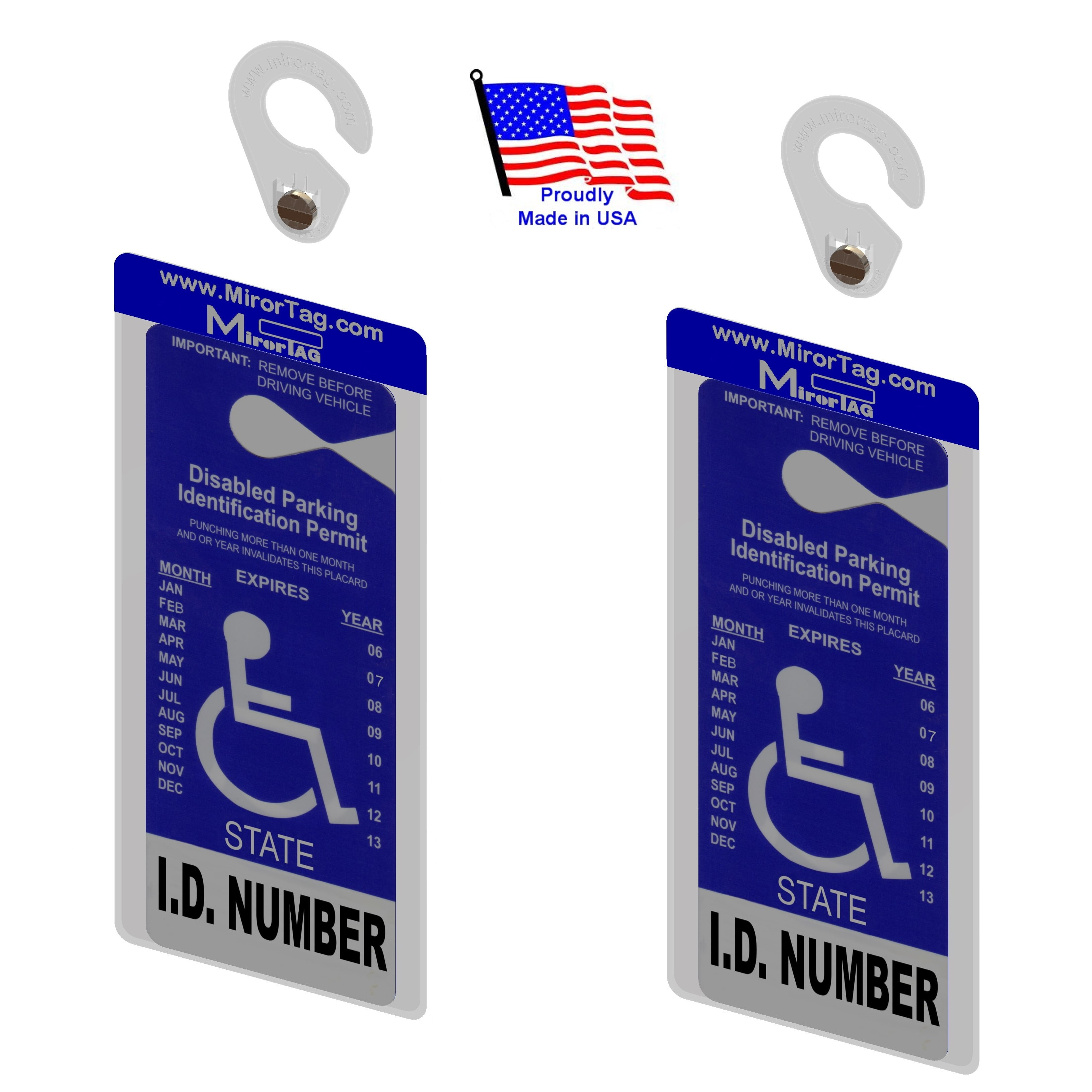 2 Mirortag Silver by JL Safety Handicap Placard Holder & Protector