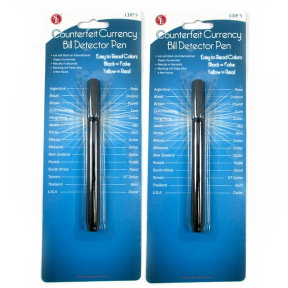 2 Money Detector Pen Counterfeit Bill Tester Marker Detection, Fake Currency Note
