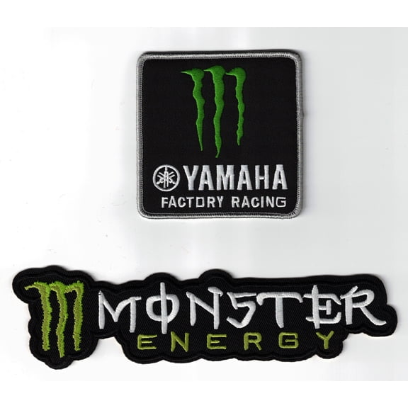 (2) Monster Enegery Racing Embroidered Sew / Iron On Patches