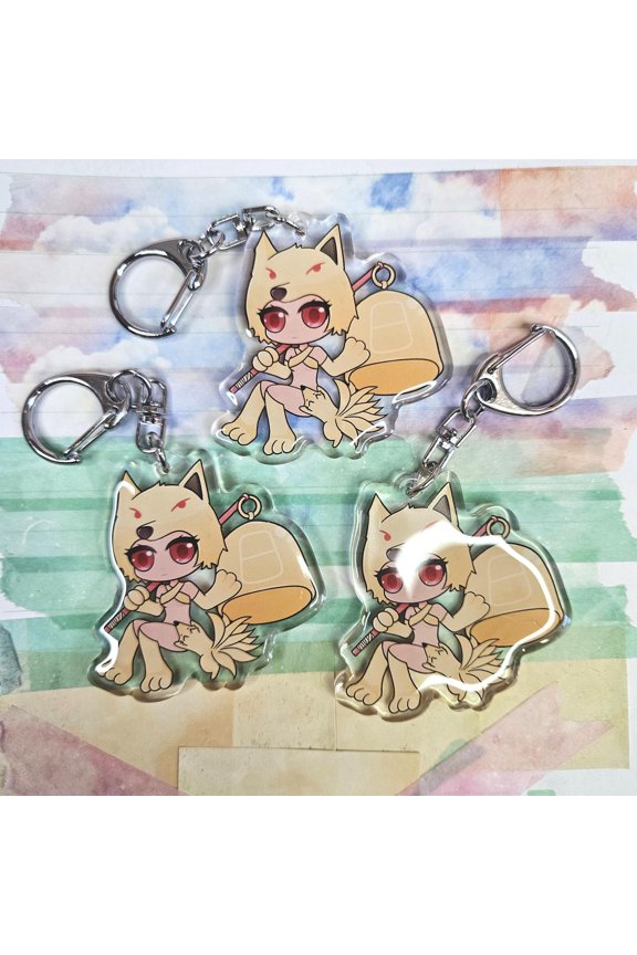 2 Moonlight Flower MVP Ninetails Ragnarok Online keychain" (1 keychain)