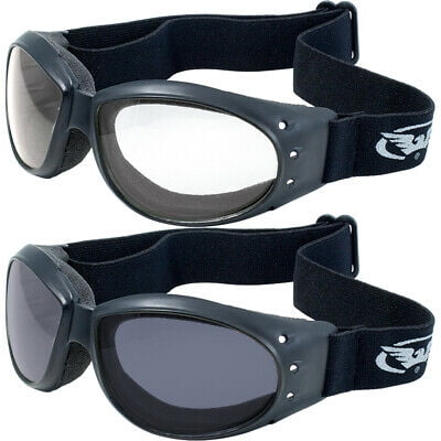 Global Vision Motorcycle ATV Dirt Bike Goggles Googles 2 Pair Day Night Red Baron Aviator