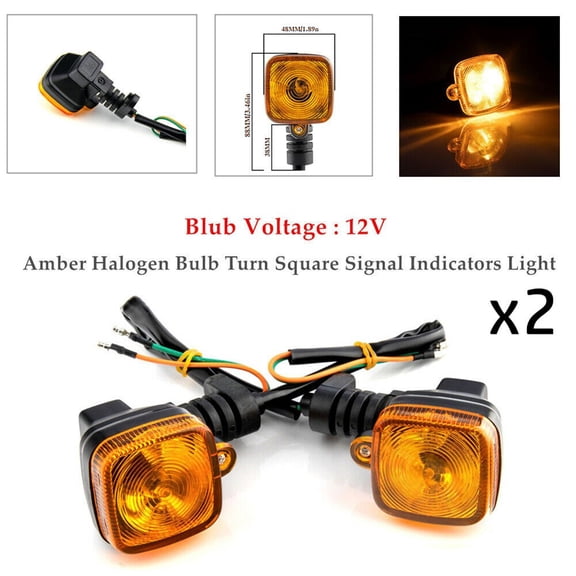 2 Motorcycle Amber Halogen Bulb Turn Signal Indicators Light Blinker