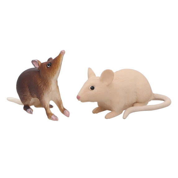 2 Mouse Figures Cake Topper Wild Animal Model Educational Toy for Kids Party