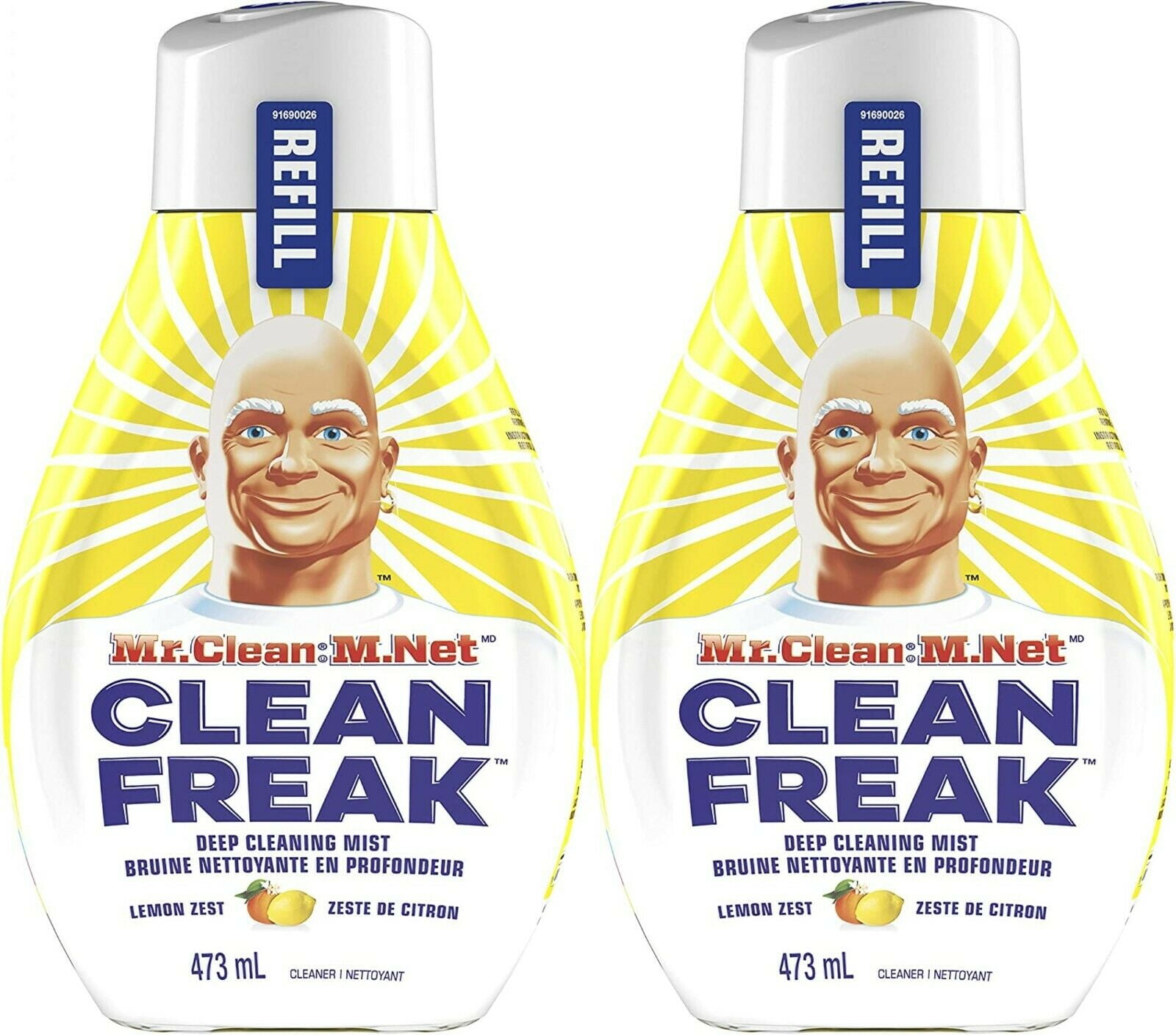 Mr. Clean, Clean Freak Deep Cleaning Mist Multi-Surface Spray + Refill Lemon Zest (62.9 fl. oz. Total)