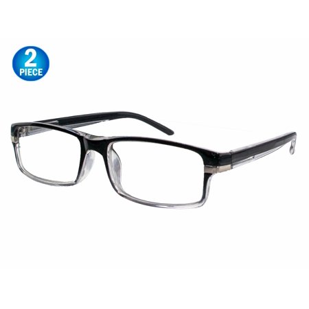 2 Multi Focus Reading Glasses - Strong 3 in 1 Power Readers Automatically Adjusts From .5 to 2 For Small Print To Computer Screens - Blocks UV
