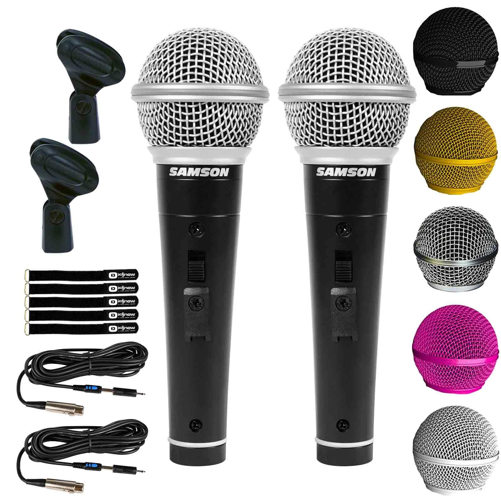 (2) MultiPurpose Dynamic Vocal Microphones with Clutch Mic Grille