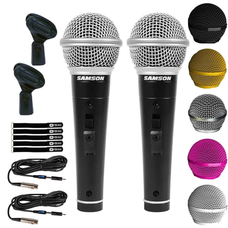 (2) Multi-Purpose Dynamic Vocal Microphones with Clutch Mic Grille Colors Package