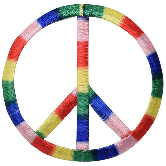 2" Multicolor Peace Sign - Iron on Applique/Embroidered Patch