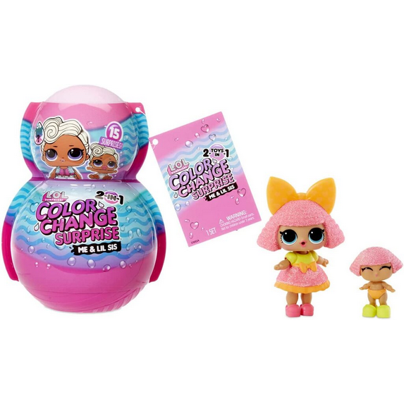 2-N-1 LOL Surprise Me & My Lil Sis Color Change Dolls, Great Gift for Kids Children Ages 4 5 6+