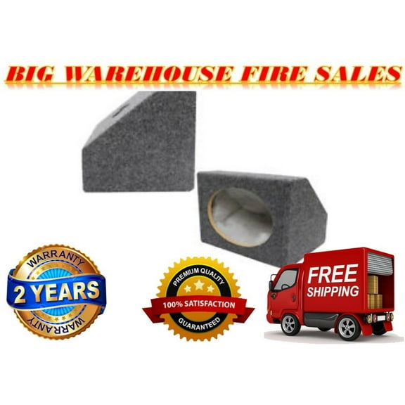 2 NEW Absolute MDF Angled Style 6"x9" Gray Car Audio Speaker Box Enclosures