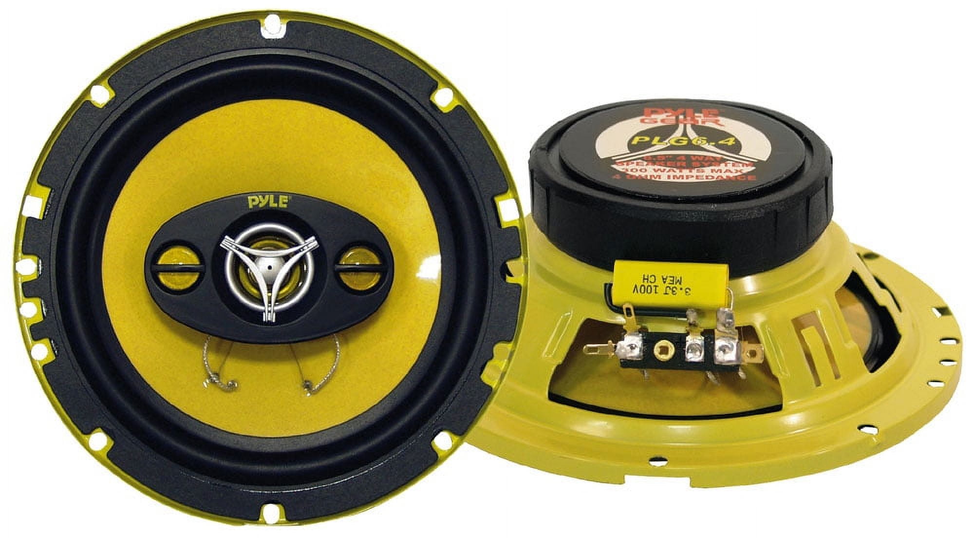 NEW PYLE PLG6.4 6.5" 300w 4-Way Car Audio Coaxial Speakers Stereo Yellow