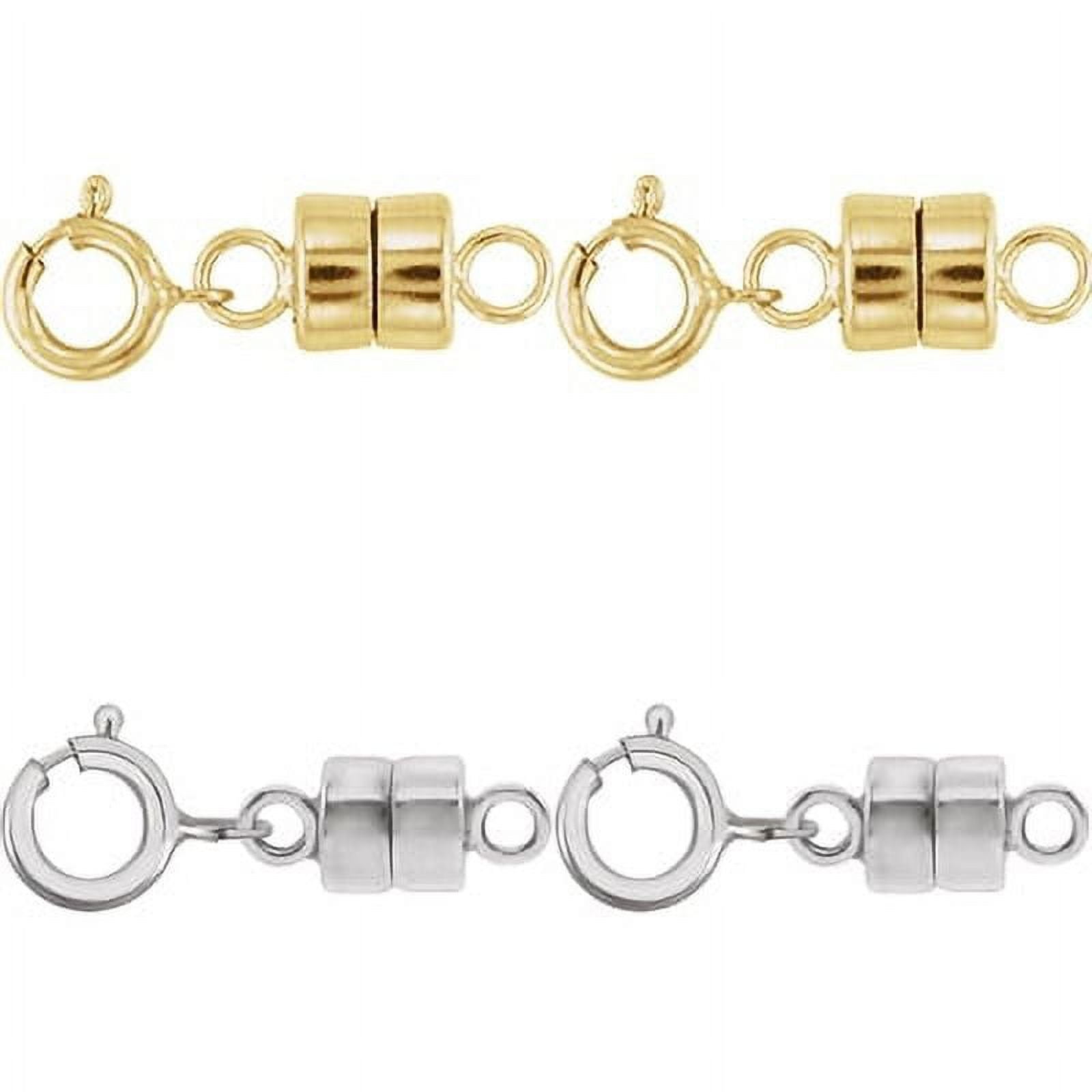 2 NEW SOLID 14k Yellow Gold and 2 White Gold Barrel Magnetic Converter Necklace Clasps