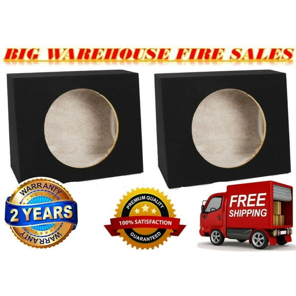 2 NEW Single 12" Reg Cab Truck Subwoofer Sealed Enclosure Stereo Bass Sub Box