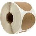 thumbnail image 1 of 2" Natural Brown Kraft Stickers / 500 Round Labels Roll / Permanent Adhesive Brown Kraft Labels / Made In The USA, 1 of 6