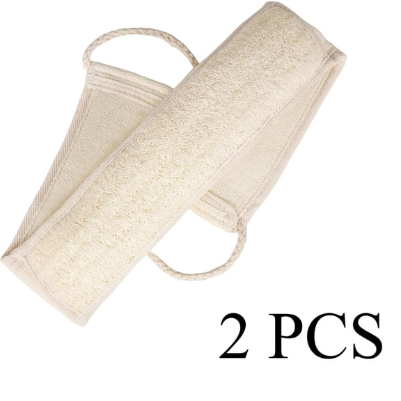 2 Natural Loofah Back-Scrubbing StrapsDeep exfoliation, suitable for men and women; biodegradable and skin-revitalizing.