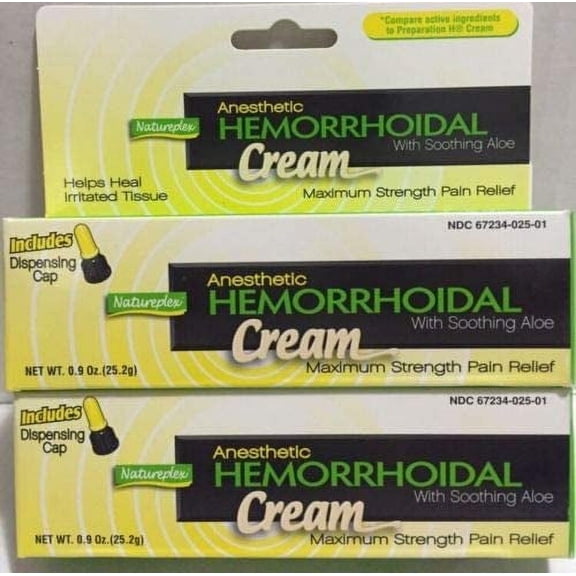 2 Natureplex Aneshetic Hemorrhoidal Hemorrhoidal Cream W/Soothing Aloe Max Strength Relief (hemorroides)