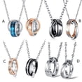thumbnail image 1 of 2 Necklace for Couple Stainless Steel Long Necklace for Women Necklace for Men, 1 of 7