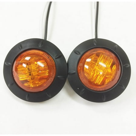 2 New 1-1/4" Amber LED Marker Clearance Lights For Trailer / Truck /RV -24034
