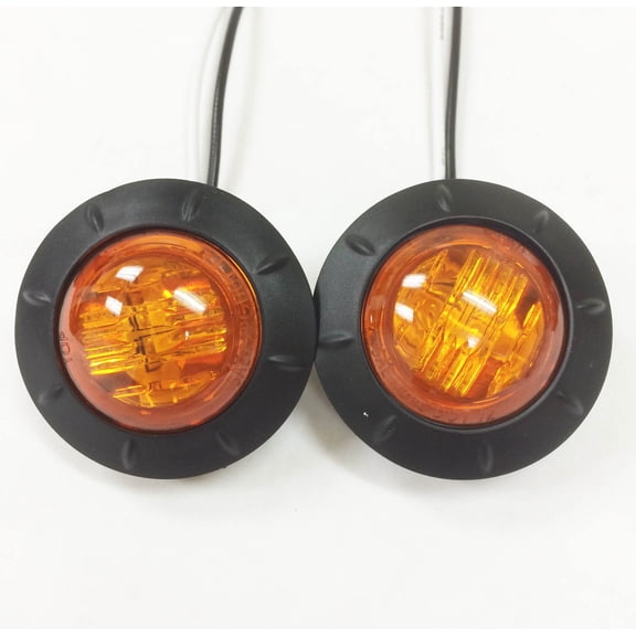 2 New 1-1/4" Amber LED Marker Clearance Lights For Trailer / Truck /RV -24034