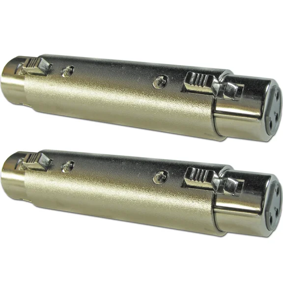 2 New 3Pin Xlr F To Female Mic Microphone Cable Cord Male Gender Changer Coupler