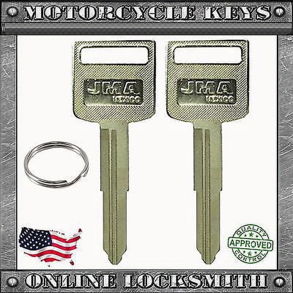 2 New Black Uncut Key For Suzuki Motorcycles 1996+ Keyway SUZ18 / SUZU-12D