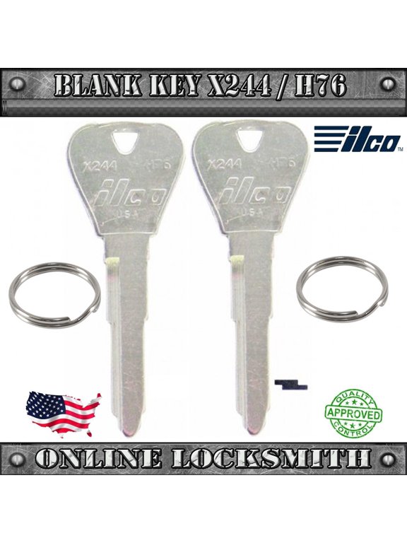 2 New Blank Keys For Ford Escort 1997-2003 Replacement Uncut Key Blade- X244/H76
