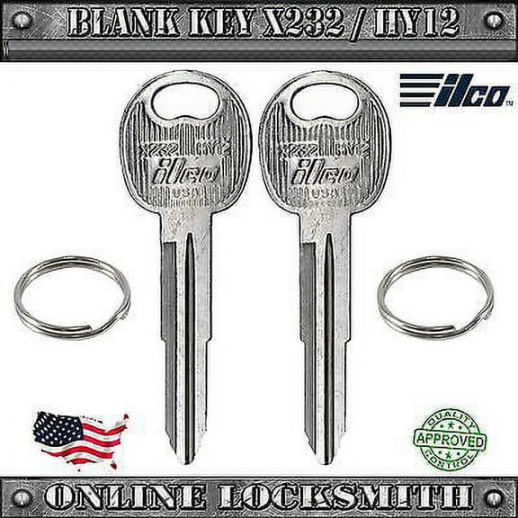 2 New Blank Uncut Ilco Replacement Keys For Hyundai & Kia Vehicles - HY12 / X232
