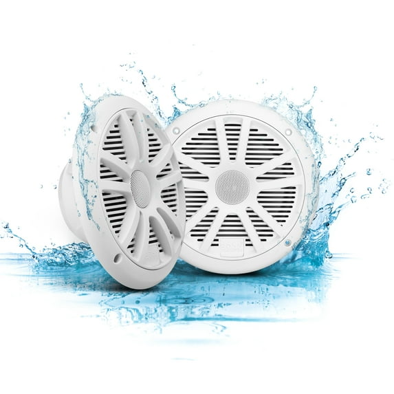 2) New Boss Audio MR6W 6.5" 180W Dual Cone Marine/Boat Speakers White