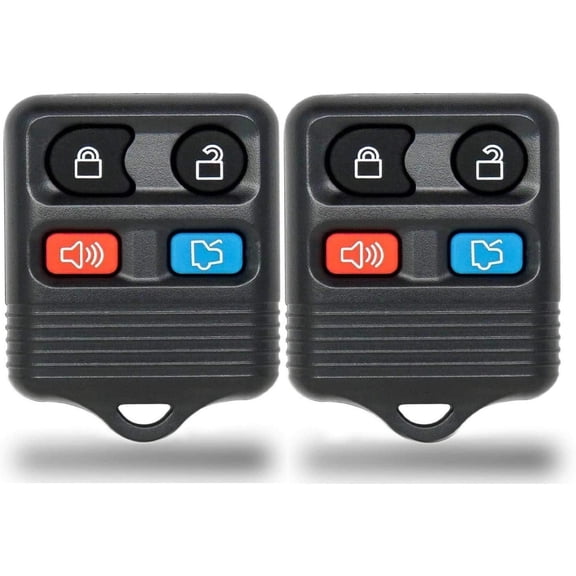 2 New Keyless Entry 4 Button Remote Car Key Fob Escape Compatible with Mustang Expedition Explorer Focus Fusion Taurus Escort Lincoln Navigator Town Car Mercury DIY Programming (2 Pack)