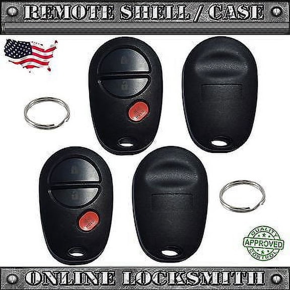 2 New Replacement Shell / Case for Toyota Keyless Entry Remote Repair Broken FOB