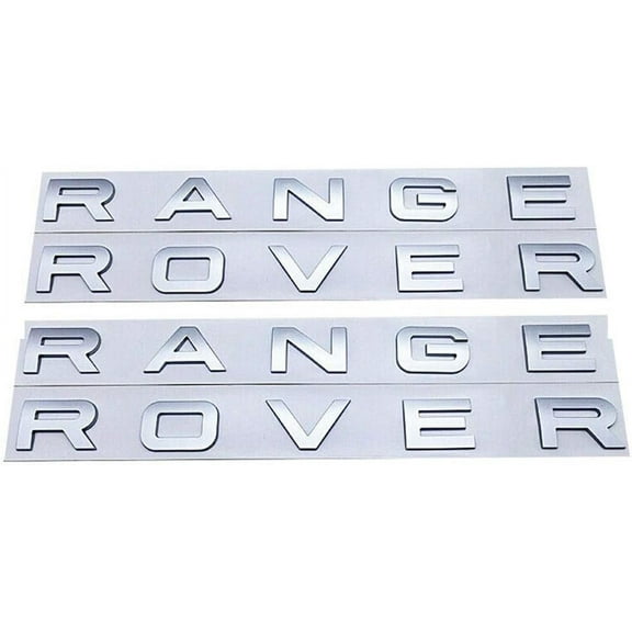 2 New Set 3D Silver Matte Range Rover Letters ABS Front Hood Emblem Tailgate Emblem Sticker Nameplate for Range Rover, Range Rover Sport, Evoque