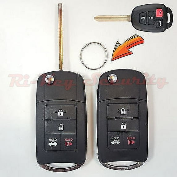 2 New Style Flip Key Modified Case Shell For Toyota Vehicles Remote Key 4 Button