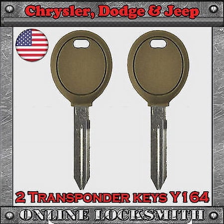 2 New Transponder Keys for Chrysler, Jeep & Dodge Y164 Car Keys