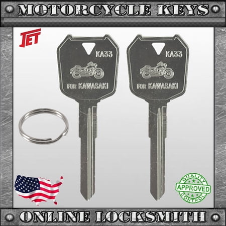 2 New Uncut Key For Kawasaki Motorcycles Keyway KA33