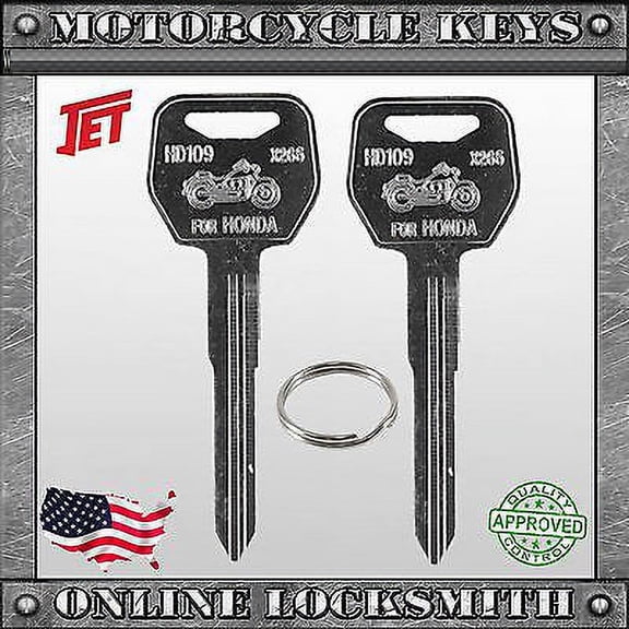 2 New Uncut Keys For Honda Motorcycles Cbr954Rr 02-03 Cbr1000Rr 2004+ New Style