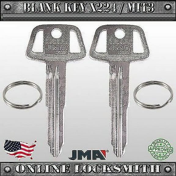 2 New Uncut Replacement Keys For Mitsubishi Vehicles - MIT3 / MIT-14D / X224