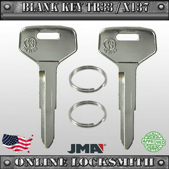 2 New Uncut Replacement Keys For Toyota Vehicles (Old Models) - TR33 / X137