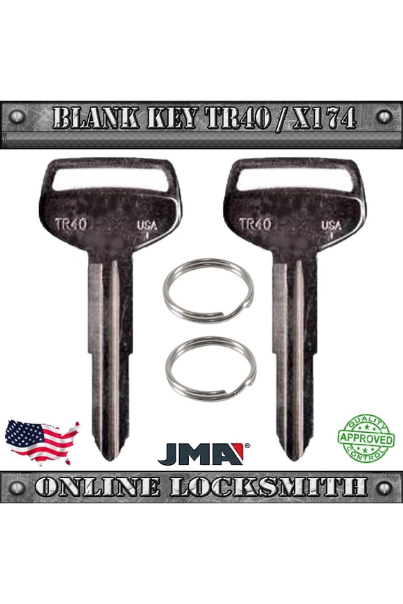 2 New Uncut Replacement Keys For Toyota Vehicles (Old Models) - TR40 / X174