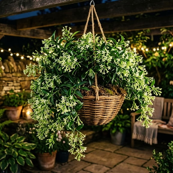 2 Night Blooming Jasmine Plants Live, Jasmine Live Plants for Planting, 5 to 9'' in Height, Fragrant Flower Vine Plant