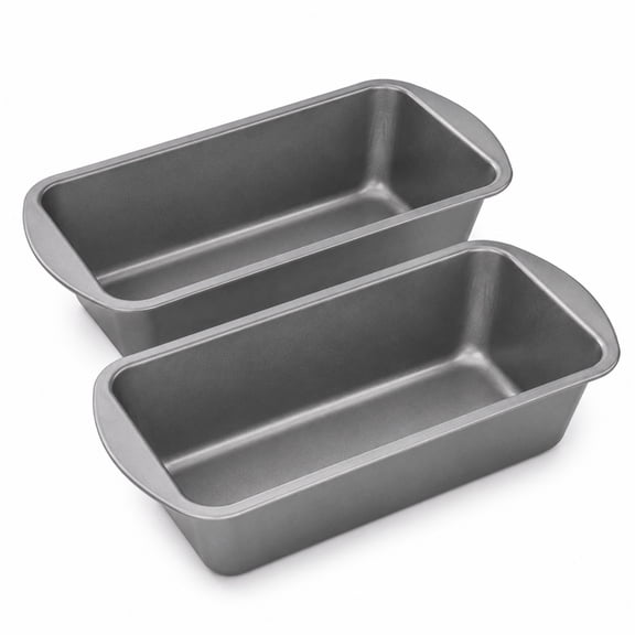 (2) Nonstick Steel Loaf Pan, 8.5 x 4.5 Inch Bread Baking Pan with Matte Gray Finish, Rectangular Bakeware for Banana Bread, Pound Cake, Meatloaf & Desserts