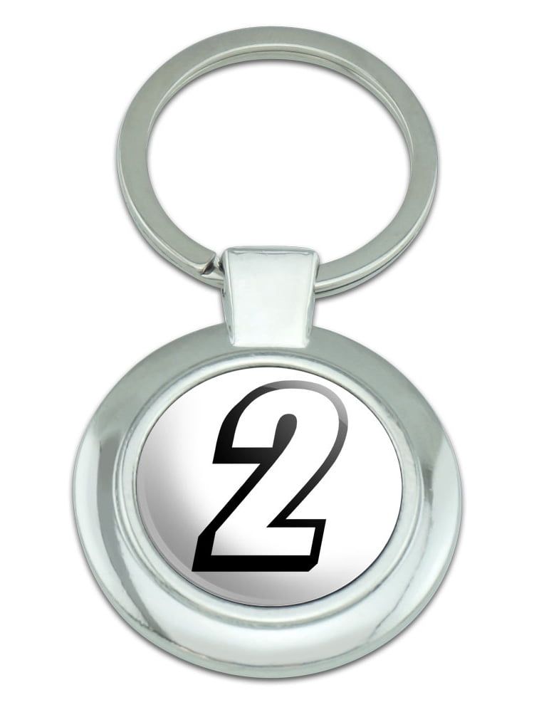 Keychain Keypad 2 Numbers 2 Number Two Classy Round Chrome Plated Metal Keychain - Walmart.com