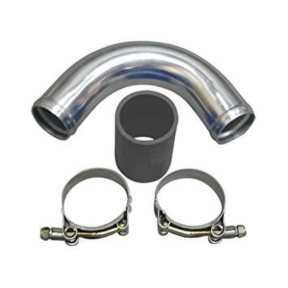 2" OD Aluminum 120 Degree Pipe + black Hose + 2 T-Clamps
