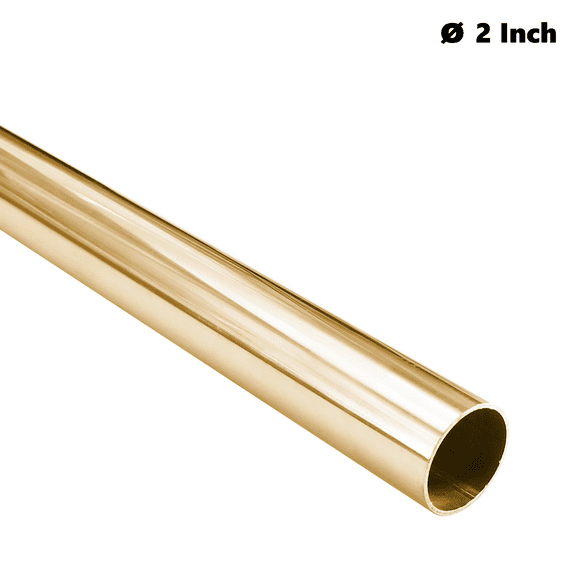 2" OD (Outside Diameter) - Satin Gold Finish Stainless Steel Tubing 304 Grade - 18 Gauge, 90 Inch